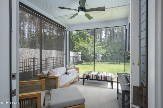 145 Rudder Run, Bluffton, SC 29910 - sunroom / solarium with a ceiling fan and an outdoor hangout area