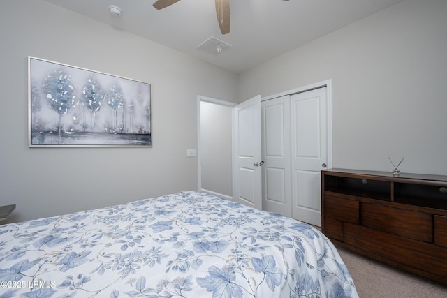 145 Rudder Run, Bluffton, SC 29910 - bedroom with carpet, a closet, and a ceiling fan