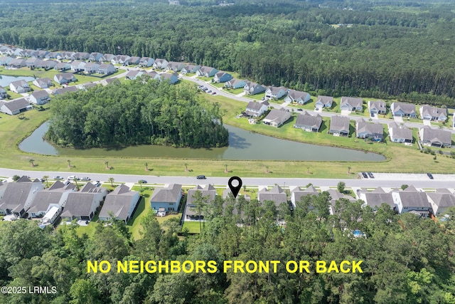 145 Rudder Run, Bluffton, SC 29910 - aerial view of property's location with nearby suburban area, a large body of water, and a forest