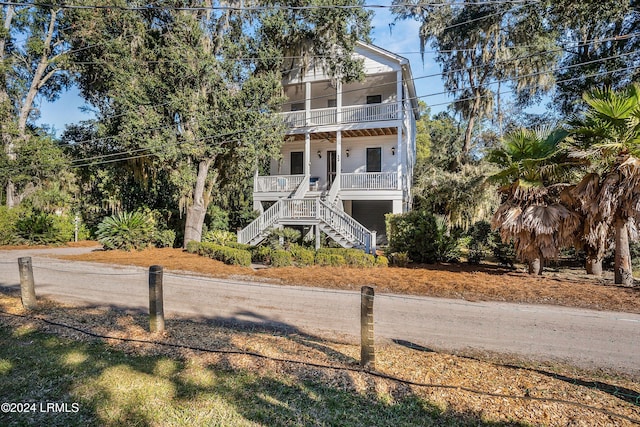 coastal inspired home with a porch