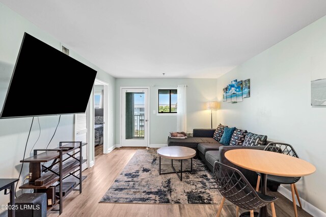 663 William Hilton Pkwy Unit 3404, Hilton Head Island, SC 29928 - living area with baseboards and wood finished floors