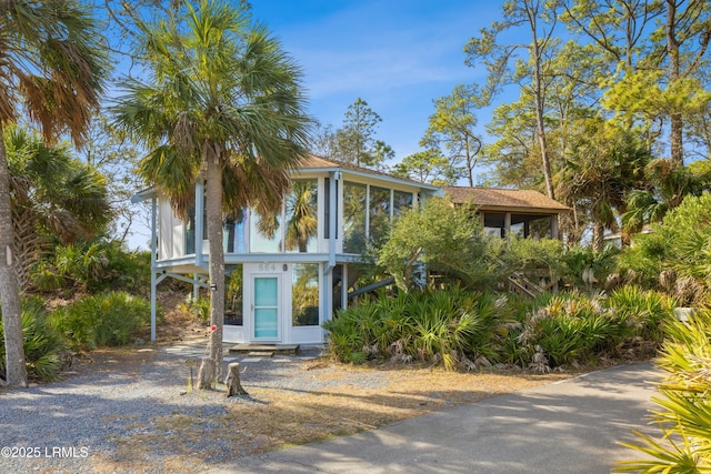 view of raised beach house