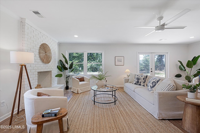 3017 Magnolia St, Beaufort, SC 29906 - living room featuring plenty of natural light, baseboards, wood finished floors, ceiling fan, and recessed lighting