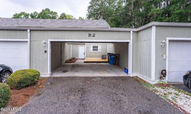 view of garage