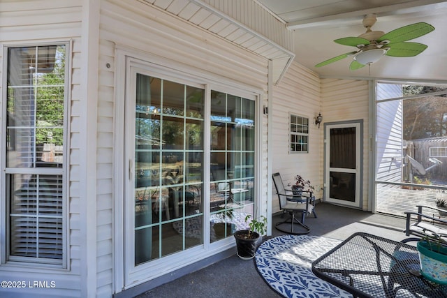 view of patio / terrace with ceiling fan