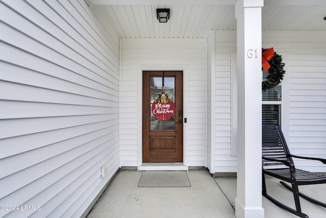 view of doorway to property