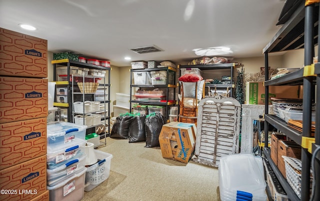 storage room featuring visible vents