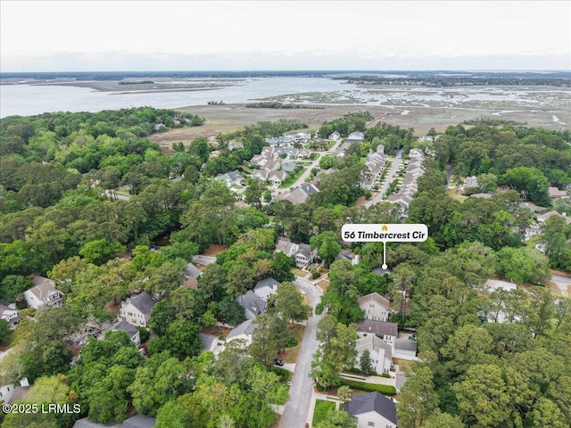 56 Timbercrest Cir, Hilton Head Island, SC 29926 - bird's eye view featuring a residential view and a water view