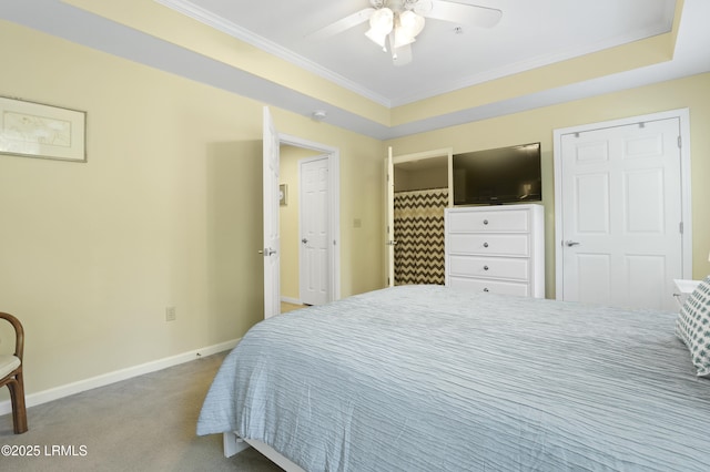 4924 Bluffton Pkwy Unit 18-202, Bluffton, SC 29910 - bedroom with carpet floors, baseboards, ornamental molding, and a ceiling fan