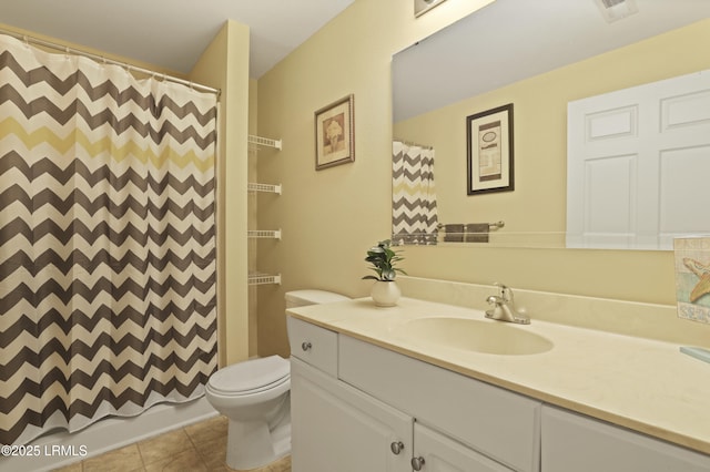 4924 Bluffton Pkwy Unit 18-202, Bluffton, SC 29910 - bathroom featuring vanity, toilet, tile patterned flooring, and a shower with shower curtain