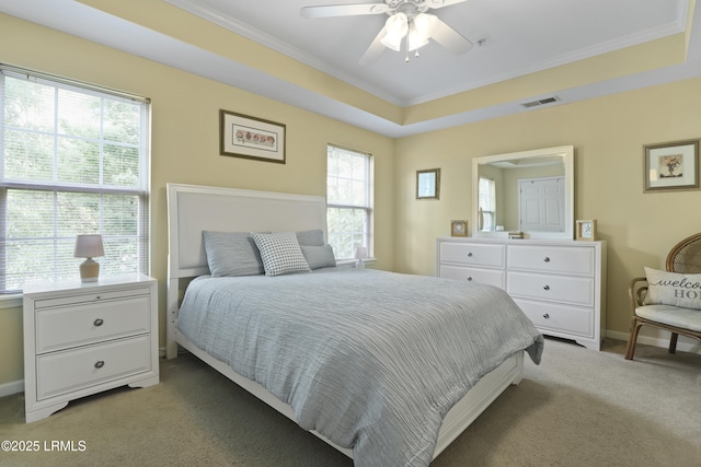 4924 Bluffton Pkwy Unit 18-202, Bluffton, SC 29910 - bedroom featuring crown molding, light colored carpet, baseboards, and a raised ceiling
