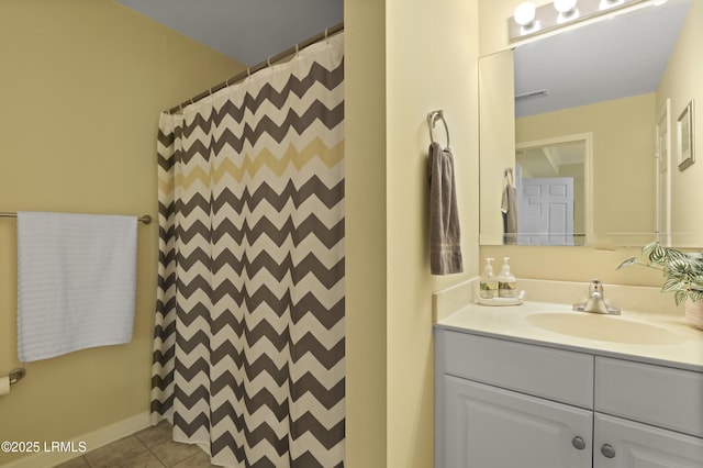4924 Bluffton Pkwy Unit 18-202, Bluffton, SC 29910 - full bath featuring vanity, tile patterned floors, and a shower with shower curtain