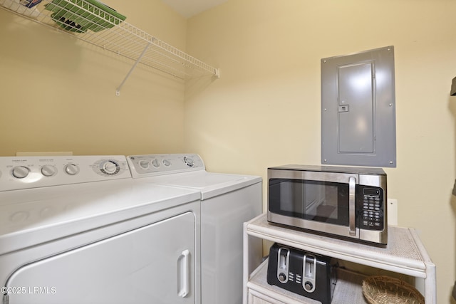 4924 Bluffton Pkwy Unit 18-202, Bluffton, SC 29910 - laundry area featuring electric panel and washer and dryer