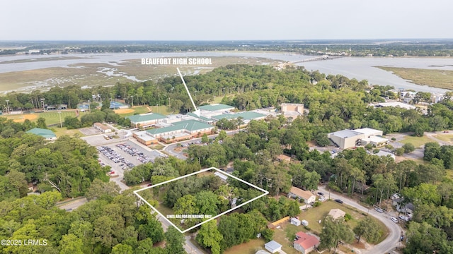 45 Youmans Dr, Ladys Island, SC 29907 - view of property location featuring property boundaries highlighted and a large body of water