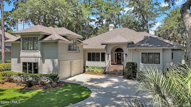 view of front facade with a garage