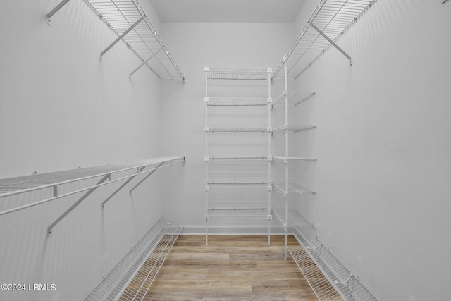 walk in closet featuring light wood-type flooring