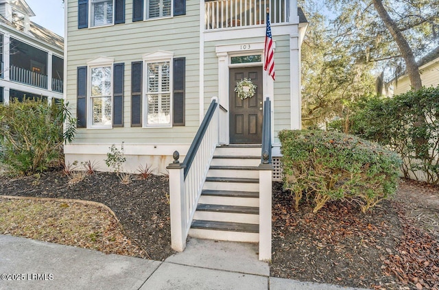 view of doorway to property