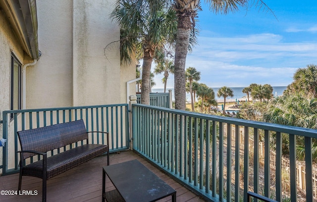 balcony with a water view