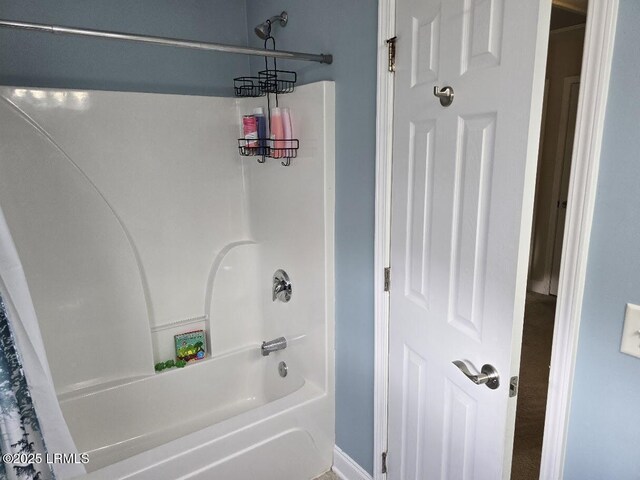 bathroom featuring bathing tub / shower combination