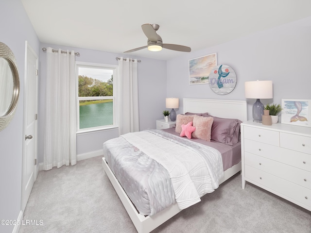 1122 Salty Hammock Ct, Beaufort, SC 29902 - bedroom with light colored carpet, baseboards, and a ceiling fan