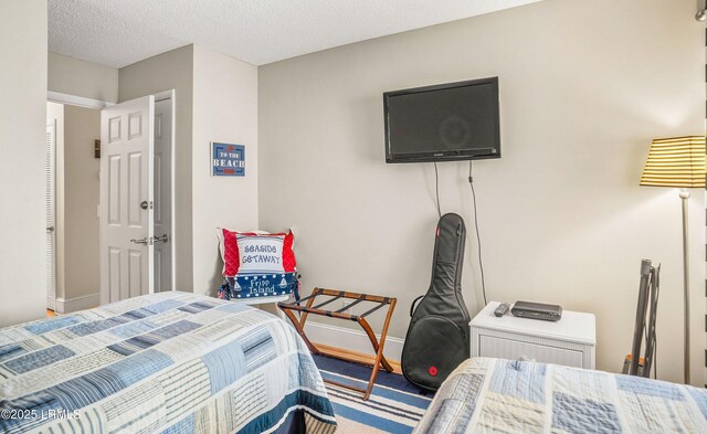 bedroom with a textured ceiling