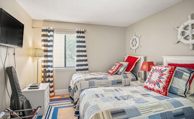 bedroom with a textured ceiling