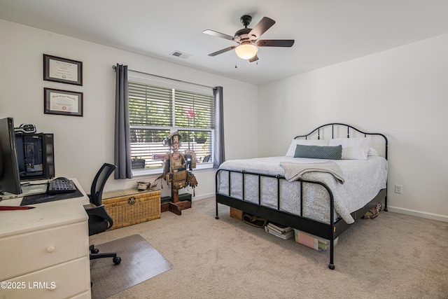156 Teal Bluff Blvd, Seabrook, SC 29940 - bedroom with an office area, carpet floors, baseboards, and a ceiling fan