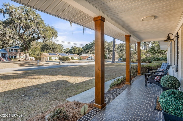 view of patio featuring covered porch