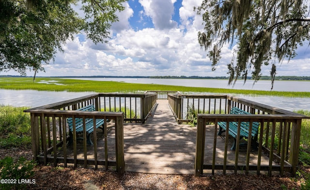 1203 Laudonniere St, Beaufort, SC 29902 - wooden deck featuring a water view