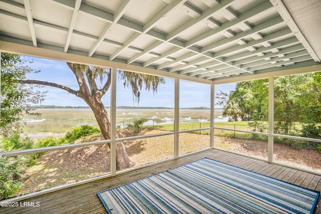 1203 Laudonniere St, Beaufort, SC 29902 - unfurnished sunroom with a water view, a view of rural / pastoral area, and plenty of natural light