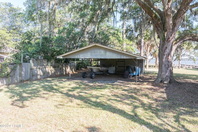 exterior space featuring a carport