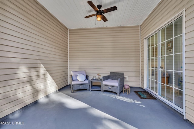 view of patio / terrace featuring ceiling fan