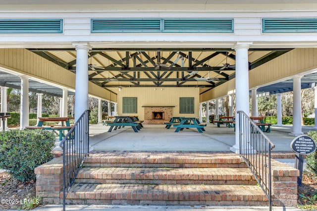 view of patio / terrace featuring a gazebo