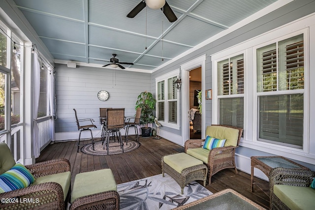 15 Carter Oaks Dr, Beaufort, SC 29907 - sunroom / solarium featuring ceiling fan