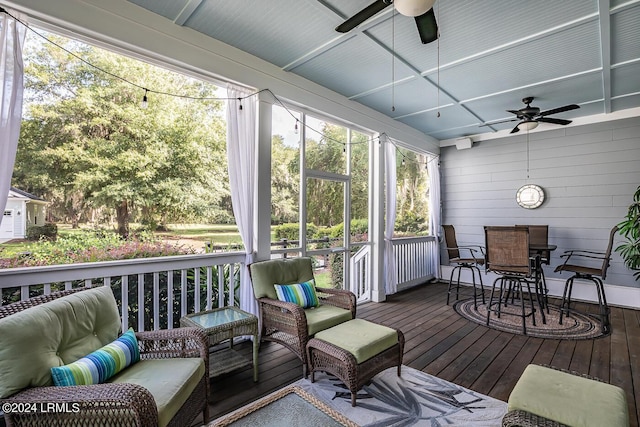 15 Carter Oaks Dr, Beaufort, SC 29907 - sunroom / solarium featuring ceiling fan