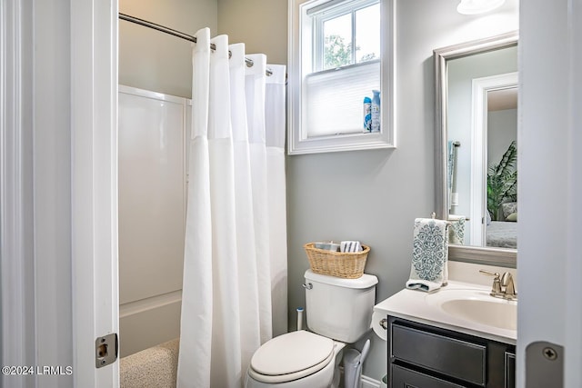 15 Carter Oaks Dr, Beaufort, SC 29907 - full bathroom with vanity, shower / bathtub combination with curtain, and toilet