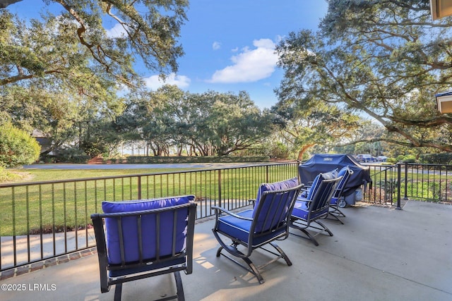 view of patio with grilling area