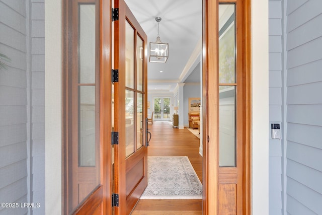 hallway featuring light hardwood / wood-style floors