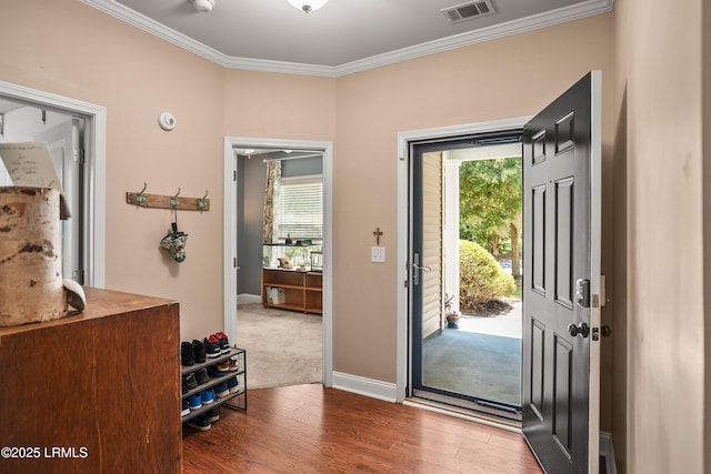 12 Catawba Way, Beaufort, SC 29906 - entrance foyer featuring wood finished floors and ornamental molding