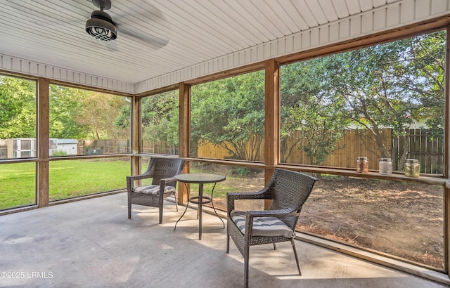 27 Tulifinny Ln, Yemassee, SC 29945 - sunroom with a ceiling fan and healthy amount of natural light