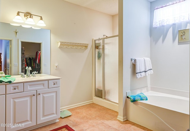 21 Raven Glass Ln, Bluffton, SC 29909 - full bath with a stall shower, tile patterned flooring, vanity, and a bath