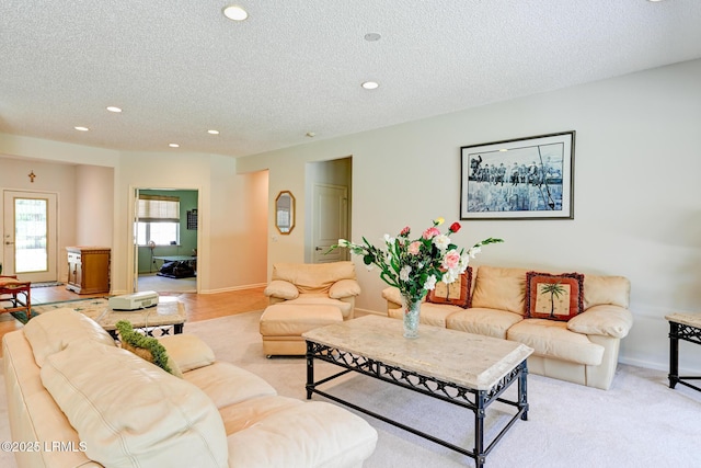 21 Raven Glass Ln, Bluffton, SC 29909 - living area featuring a textured ceiling, recessed lighting, and baseboards