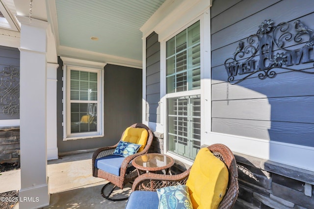 view of patio with a porch