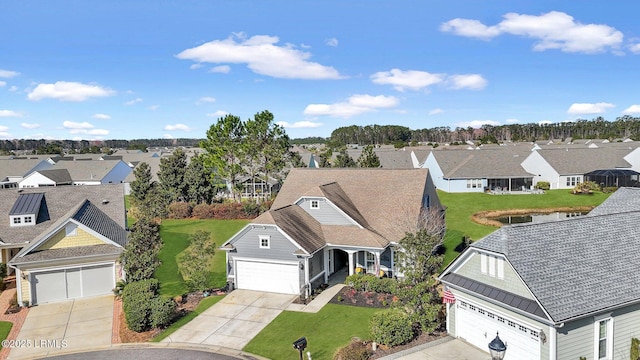 drone / aerial view featuring a residential view