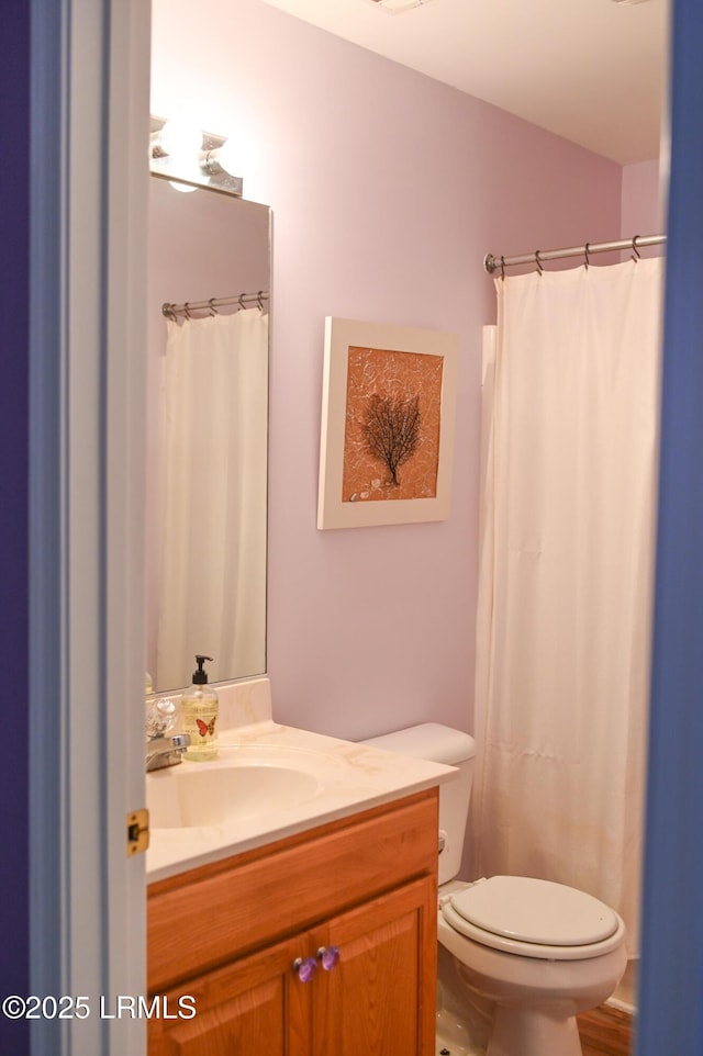 bathroom with vanity and toilet