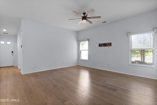 22 Purry Cir, Bluffton, SC 29909 - empty room featuring ceiling fan, wood finished floors, and recessed lighting