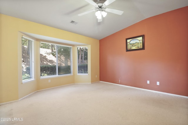 22 Purry Cir, Bluffton, SC 29909 - spare room featuring lofted ceiling, light colored carpet, and ceiling fan