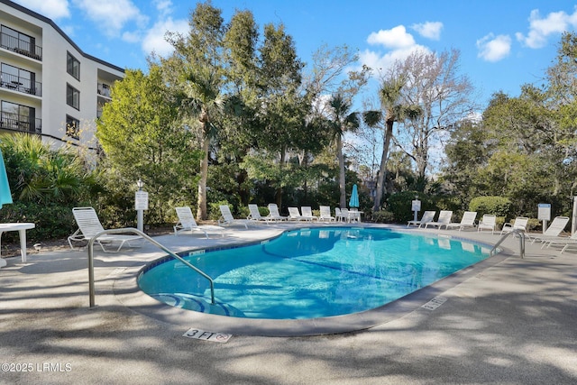 view of pool featuring a patio area