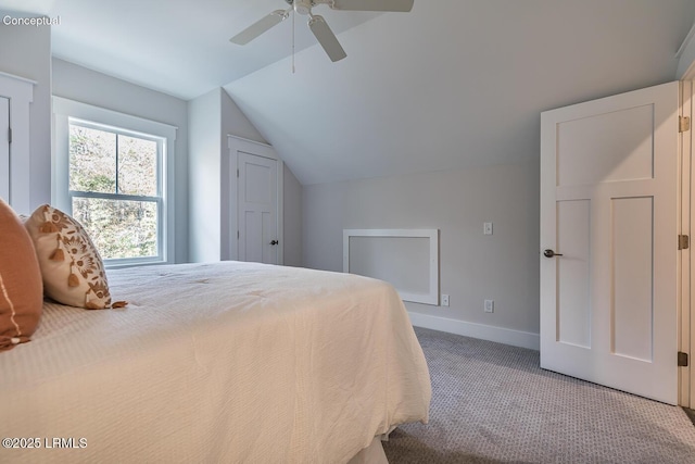 32 Faculty Dr, Beaufort, SC 29907 - carpeted bedroom with ceiling fan and vaulted ceiling