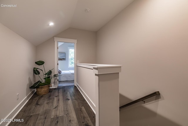 32 Faculty Dr, Beaufort, SC 29907 - corridor with vaulted ceiling and dark hardwood / wood-style flooring